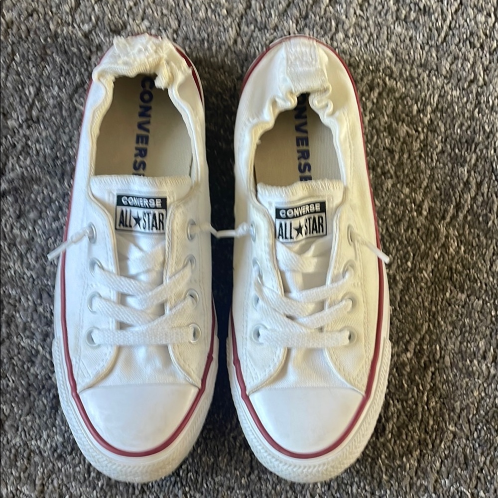 Converse White and Red Chuck Taylor Sneakers